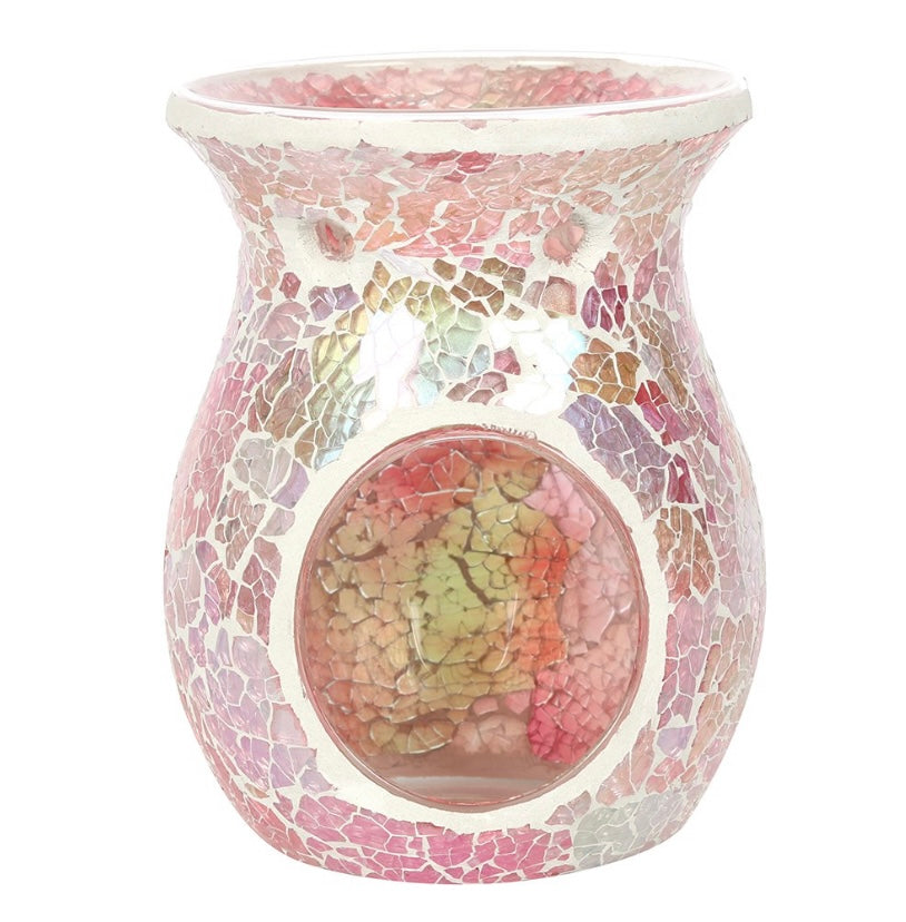 LARGE PINK IRIDESCENT CRACKLE OIL BURNER - TheWaxMouse