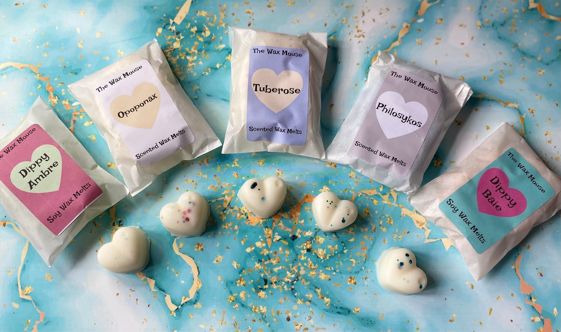 Ambre, Opoponax, Tuberose, Philosykos, Baies wax melts