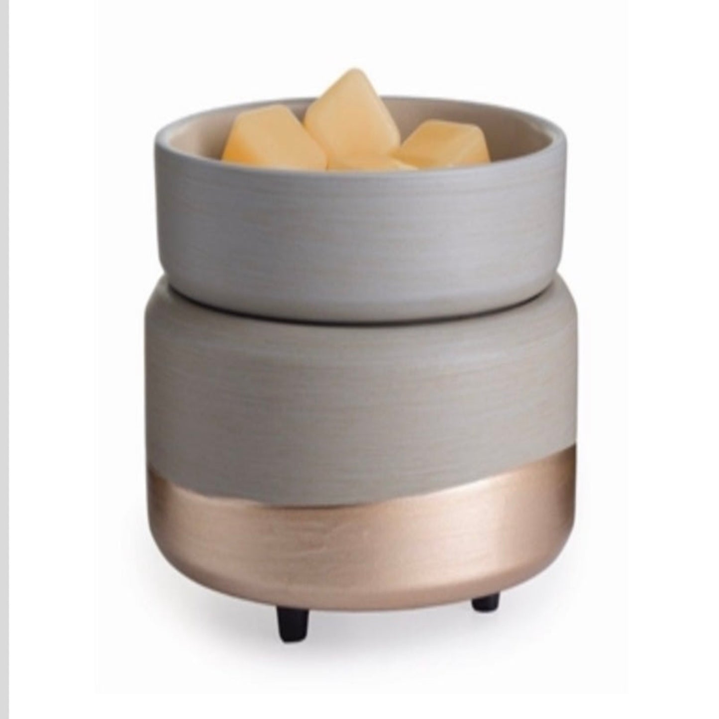 Ceramic Brushed Grey & Rosegold Electric Wax Melter - TheWaxMouse