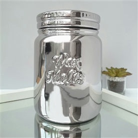 Ceramic Wax Melts Storage Jar - Silver - TheWaxMouse